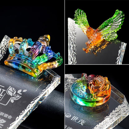3D Engraving Customized Crystal Trophy Award Lustrous Glass Eagle Crown Meteor Shooting Star Trophy/Award Prismuse   